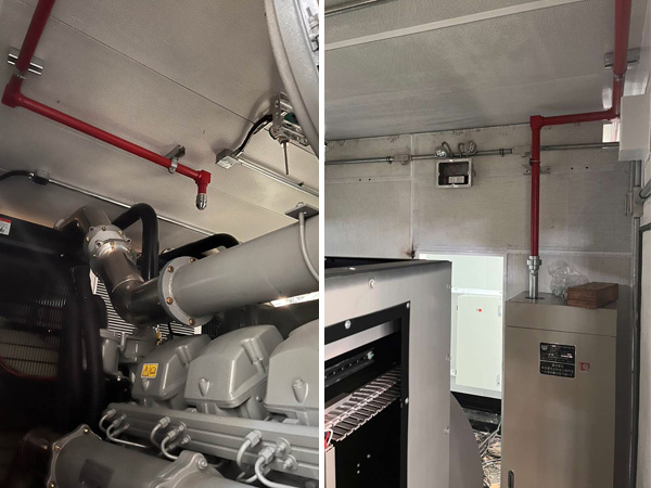 柴油發(fā)電機(jī)組儲(chǔ)能集裝箱氣體滅火系統(tǒng)，念海消防為英泰集團(tuán)產(chǎn)品安全保駕護(hù)航